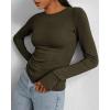 imageBTFBM Womens Casual Long Sleeve Tops Spring Fall 2025 Crew Neck Workout Shirt Stretchy Slim Fit Basic Y2K Going Out TopArmy Green
