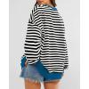 imageBTFBM Womens Striped Pullover Tops Fall Clothes 2025 Long Sleeve Shirts Trendy Soft Crew Neck Loose Y2K SweatshirtsBlack White