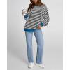 imageBTFBM Womens Striped Pullover Tops Fall Clothes 2025 Long Sleeve Shirts Trendy Soft Crew Neck Loose Y2K SweatshirtsBlack White