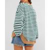 imageBTFBM Womens Striped Pullover Tops Fall Clothes 2025 Long Sleeve Shirts Trendy Soft Crew Neck Loose Y2K SweatshirtsGreen White