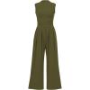 imageBTFBM One Piece Jumpsuits For Women Dressy Casual Spring Summer Outfits 2025 Sleeveless Mock Neck Wide Leg Pants RompersArmy Green