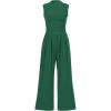 imageBTFBM One Piece Jumpsuits For Women Dressy Casual Spring Summer Outfits 2025 Sleeveless Mock Neck Wide Leg Pants RompersGreen