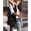 imageBTFBM Fall Long Puffer Vest Women Sleeveless Hooded Reversible Fleece Sherpa Jacket Zip Up Winter Coat Outerwear VestsSolid Black