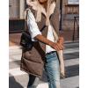 imageBTFBM Fall Long Puffer Vest Women Sleeveless Hooded Reversible Fleece Sherpa Jacket Zip Up Winter Coat Outerwear VestsSolid Coffee