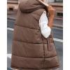 imageBTFBM Fall Long Puffer Vest Women Sleeveless Hooded Reversible Fleece Sherpa Jacket Zip Up Winter Coat Outerwear VestsSolid Coffee