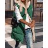 imageBTFBM Fall Long Puffer Vest Women Sleeveless Hooded Reversible Fleece Sherpa Jacket Zip Up Winter Coat Outerwear VestsSolid Dark Green