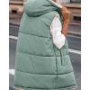 imageBTFBM Fall Long Puffer Vest Women Sleeveless Hooded Reversible Fleece Sherpa Jacket Zip Up Winter Coat Outerwear VestsSolid Grey Green
