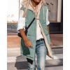 imageBTFBM Fall Long Puffer Vest Women Sleeveless Hooded Reversible Fleece Sherpa Jacket Zip Up Winter Coat Outerwear VestsSolid Grey Green