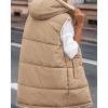 imageBTFBM Fall Long Puffer Vest Women Sleeveless Hooded Reversible Fleece Sherpa Jacket Zip Up Winter Coat Outerwear VestsSolid Light Camel