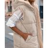 imageBTFBM Fall Long Puffer Vest Women Sleeveless Hooded Reversible Fleece Sherpa Jacket Zip Up Winter Coat Outerwear VestsSolid Light Khaki