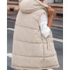 imageBTFBM Fall Long Puffer Vest Women Sleeveless Hooded Reversible Fleece Sherpa Jacket Zip Up Winter Coat Outerwear VestsSolid Light Khaki