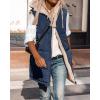 imageBTFBM Fall Long Puffer Vest Women Sleeveless Hooded Reversible Fleece Sherpa Jacket Zip Up Winter Coat Outerwear VestsSolid Navy