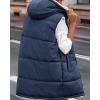 imageBTFBM Fall Long Puffer Vest Women Sleeveless Hooded Reversible Fleece Sherpa Jacket Zip Up Winter Coat Outerwear VestsSolid Navy