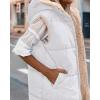 imageBTFBM Fall Long Puffer Vest Women Sleeveless Hooded Reversible Fleece Sherpa Jacket Zip Up Winter Coat Outerwear VestsSolid White