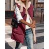 imageBTFBM Fall Long Puffer Vest Women Sleeveless Hooded Reversible Fleece Sherpa Jacket Zip Up Winter Coat Outerwear VestsSolid Wine Red