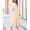 imageBTFBM Two Piece Skirt Sets For Women 2024 Trendy Fall Outfits Ribbed Knit Long Sleeve Crop Top Flowy Maxi Skirt SetSolid Apricot