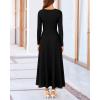 imageBTFBM Two Piece Skirt Sets For Women 2024 Trendy Fall Outfits Ribbed Knit Long Sleeve Crop Top Flowy Maxi Skirt SetSolid Black