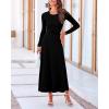 imageBTFBM Two Piece Skirt Sets For Women 2024 Trendy Fall Outfits Ribbed Knit Long Sleeve Crop Top Flowy Maxi Skirt SetSolid Black
