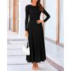 imageBTFBM Two Piece Skirt Sets For Women 2024 Trendy Fall Outfits Ribbed Knit Long Sleeve Crop Top Flowy Maxi Skirt SetSolid Black