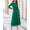 imageBTFBM Two Piece Skirt Sets For Women 2024 Trendy Fall Outfits Ribbed Knit Long Sleeve Crop Top Flowy Maxi Skirt SetSolid Green