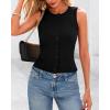imageBTFBM Womens Button Down Tank Top 2025 Summer Cropped Ribbed Knit Vest Slim Fit Casual Sleeveless Going Out TopsBlack