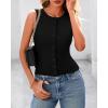 imageBTFBM Womens Button Down Tank Top 2025 Summer Cropped Ribbed Knit Vest Slim Fit Casual Sleeveless Going Out TopsBlack