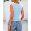 imageBTFBM Womens Button Down Tank Top 2025 Summer Cropped Ribbed Knit Vest Slim Fit Casual Sleeveless Going Out TopsLight Blue