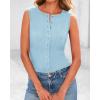 imageBTFBM Womens Button Down Tank Top 2025 Summer Cropped Ribbed Knit Vest Slim Fit Casual Sleeveless Going Out TopsLight Blue