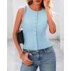 imageBTFBM Womens Button Down Tank Top 2025 Summer Cropped Ribbed Knit Vest Slim Fit Casual Sleeveless Going Out TopsLight Blue