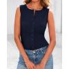 imageBTFBM Womens Button Down Tank Top 2025 Summer Cropped Ribbed Knit Vest Slim Fit Casual Sleeveless Going Out TopsNavy