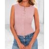 imageBTFBM Womens Button Down Tank Top 2025 Summer Cropped Ribbed Knit Vest Slim Fit Casual Sleeveless Going Out TopsPink