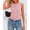 imageBTFBM Womens Button Down Tank Top 2025 Summer Cropped Ribbed Knit Vest Slim Fit Casual Sleeveless Going Out TopsPink