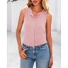 imageBTFBM Womens Button Down Tank Top 2025 Summer Cropped Ribbed Knit Vest Slim Fit Casual Sleeveless Going Out TopsPink
