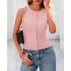 imageBTFBM Womens Button Down Tank Top 2025 Summer Cropped Ribbed Knit Vest Slim Fit Casual Sleeveless Going Out TopsPink