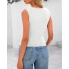 imageBTFBM Womens Button Down Tank Top 2025 Summer Cropped Ribbed Knit Vest Slim Fit Casual Sleeveless Going Out TopsWhite