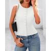 imageBTFBM Womens Button Down Tank Top 2025 Summer Cropped Ribbed Knit Vest Slim Fit Casual Sleeveless Going Out TopsWhite