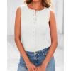 imageBTFBM Womens Button Down Tank Top 2025 Summer Cropped Ribbed Knit Vest Slim Fit Casual Sleeveless Going Out TopsWhite
