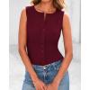 imageBTFBM Womens Button Down Tank Top 2025 Summer Cropped Ribbed Knit Vest Slim Fit Casual Sleeveless Going Out TopsWine Red