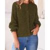 imageBTFBM Womens Chunky Knit Fall Cardigan 2025 Winter Long Sleeve Button Down Soft Loose Cropped Sweater OuterwearArmy Green