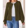 imageBTFBM Womens Chunky Knit Fall Cardigan 2025 Winter Long Sleeve Button Down Soft Loose Cropped Sweater OuterwearArmy Green