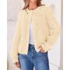 imageBTFBM Womens Chunky Knit Fall Cardigan 2025 Winter Long Sleeve Button Down Soft Loose Cropped Sweater OuterwearBeige