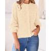 imageBTFBM Womens Chunky Knit Fall Cardigan 2025 Winter Long Sleeve Button Down Soft Loose Cropped Sweater OuterwearBeige