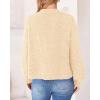 imageBTFBM Womens Chunky Knit Fall Cardigan 2025 Winter Long Sleeve Button Down Soft Loose Cropped Sweater OuterwearBeige