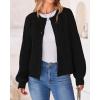 imageBTFBM Womens Chunky Knit Fall Cardigan 2025 Winter Long Sleeve Button Down Soft Loose Cropped Sweater OuterwearBlack