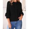 imageBTFBM Womens Chunky Knit Fall Cardigan 2025 Winter Long Sleeve Button Down Soft Loose Cropped Sweater OuterwearBlack