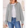 imageBTFBM Womens Chunky Knit Fall Cardigan 2025 Winter Long Sleeve Button Down Soft Loose Cropped Sweater OuterwearGrey