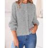 imageBTFBM Womens Chunky Knit Fall Cardigan 2025 Winter Long Sleeve Button Down Soft Loose Cropped Sweater OuterwearGrey