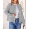 imageBTFBM Womens Chunky Knit Fall Cardigan 2025 Winter Long Sleeve Button Down Soft Loose Cropped Sweater OuterwearGrey