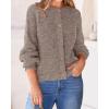 imageBTFBM Womens Chunky Knit Fall Cardigan 2025 Winter Long Sleeve Button Down Soft Loose Cropped Sweater OuterwearKhaki