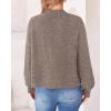 imageBTFBM Womens Chunky Knit Fall Cardigan 2025 Winter Long Sleeve Button Down Soft Loose Cropped Sweater OuterwearKhaki